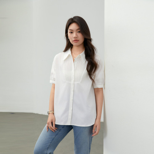 【時尚洋氣通勤氣質翻領百搭襯衫】纖莉秀大碼女裝胖mm2025夏新款