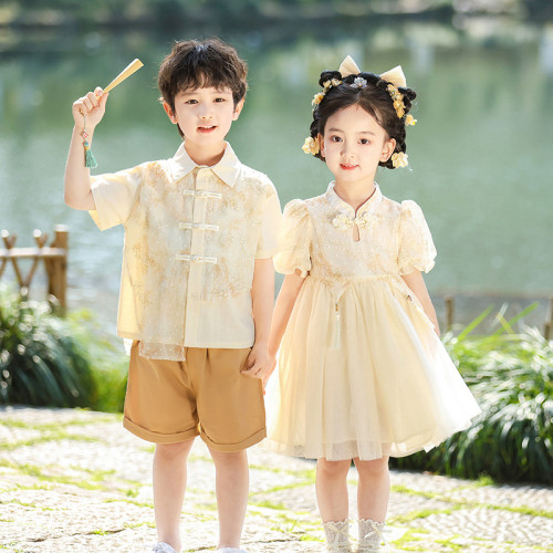 兒童民國風大合唱朗誦演出服夏季小學生六一表演服裝畢業國學班服