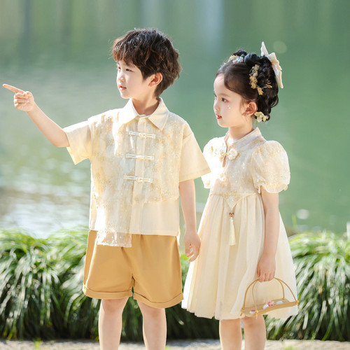 兒童民國風大合唱朗誦演出服夏季小學生六一表演服裝畢業國學班服