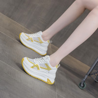 厚底透網小白鞋女2026新款單網休閒時尚輕便百搭小香風運動老爹鞋