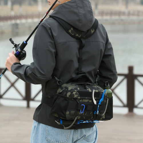路亞包多功能釣魚包戶外徒步登山包斜後背包男大容量輕便運動腰包