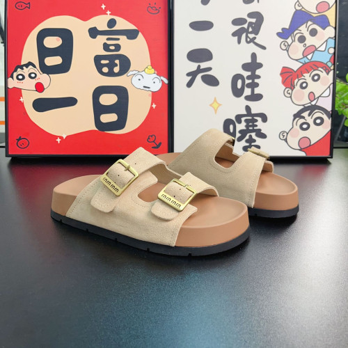 頭層牛皮厚底一字拖女2025新款復古懶人沙灘拖鞋露趾平底外穿拖鞋