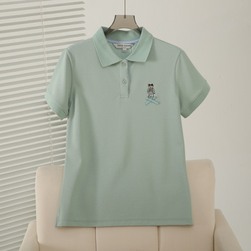 2025夏季新款女裝簡約刺綉休閒學院風polo領短袖T恤TTHW256503I