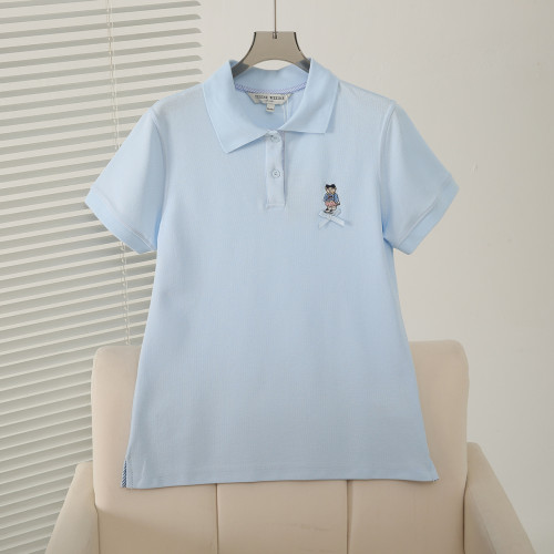 2025夏季新款女裝簡約刺綉休閒學院風polo領短袖T恤TTHW256503I