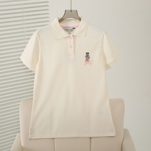 2025夏季新款女裝簡約刺綉休閒學院風polo領短袖T恤TTHW256503I