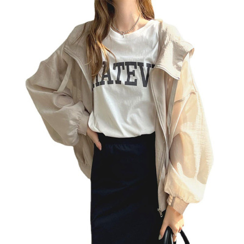 日系新款時尚輕薄連帽防曬衣服女2025夏季防紫外線遮陽防曬衫