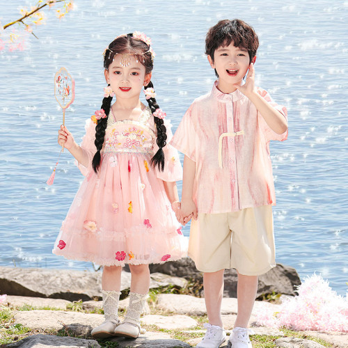 六一兒童小花仙古風演出服小學生夏季朗誦合唱舞蹈服幼兒園表演服