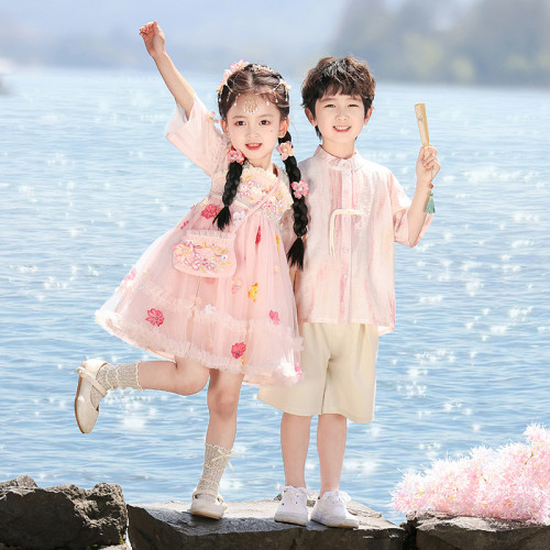 六一兒童小花仙古風演出服小學生夏季朗誦合唱舞蹈服幼兒園表演服