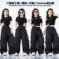 女童爵士舞服裝秋冬女團舞蹈演出服兒童炸街模特走秀套裝潮