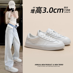 小白鞋女2025夏季新款春秋款平底頭層牛皮百搭舒適休閒運動鞋單鞋