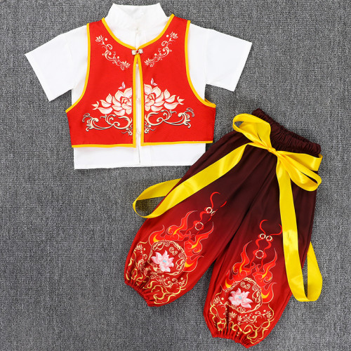 哪吒同款兒童套裝之魔童降世服裝cos衣服漢服新中式唐裝日常可穿