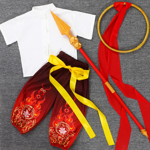 哪吒同款兒童套裝之魔童降世服裝cos衣服漢服新中式唐裝日常可穿