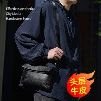 通勤斜背手機包男真皮迷你小包包牛皮小挎包散步單肩包休閒耐磨