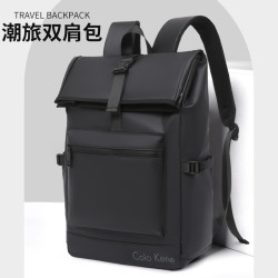 新款皮膜防水男女雙肩包高中大學生大容量書包行李包外出旅遊後背包