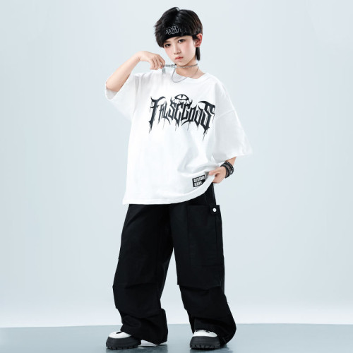 街舞兒童潮服嘻哈風男童炸街套裝hiphop童裝少兒潮酷六一演出服裝