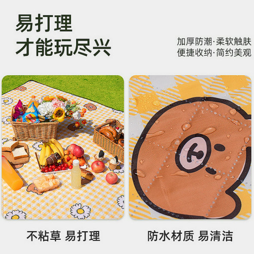野餐墊戶外防潮墊加厚防水隔熱可攜式野餐墊超音波地墊防油汙