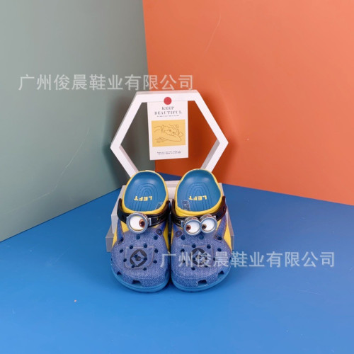 2025新款 Cross小黃人眼鏡款洞洞鞋卡洛馳親子鞋沙灘包頭涼拖男拖