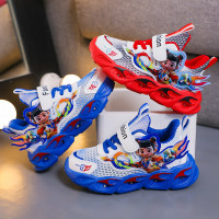 帶燈寶寶運動鞋夏季新款兒童卡通透氣單網小童鏤空休閒鞋