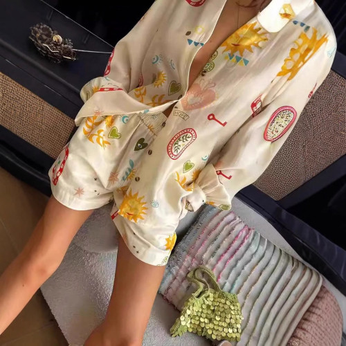 襯衣女裝印花度假襯衫女士襯衫套裝