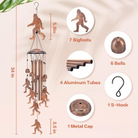 新品34寸戶外動物風鈴金屬裝飾鐵藝雪人大腳怪聖誕