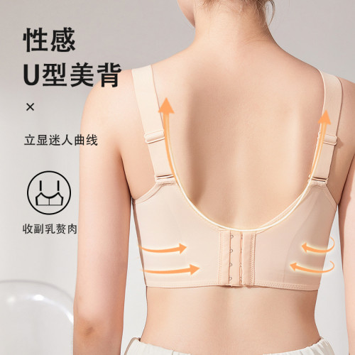 大碼內衣女大胸顯小無痕薄款聚攏收副乳防下垂調整型文胸