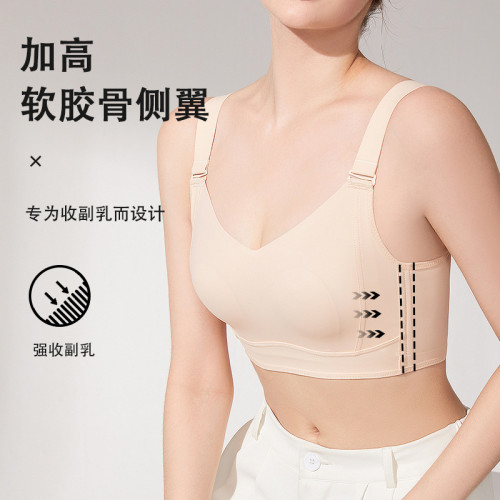 大碼內衣女大胸顯小無痕薄款聚攏收副乳防下垂調整型文胸