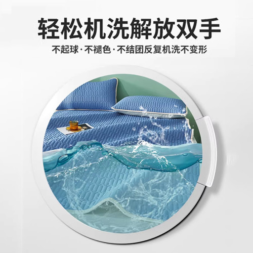 乳膠涼蓆夏季冰絲三件套2025新款夏涼墊學生宿捨床笠床單空調夏天
