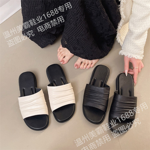 頭層羊皮拖鞋女2025夏季新款外穿真皮時尚涼拖平底鞋