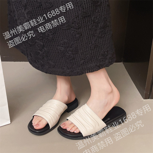 頭層羊皮拖鞋女2025夏季新款外穿真皮時尚涼拖平底鞋