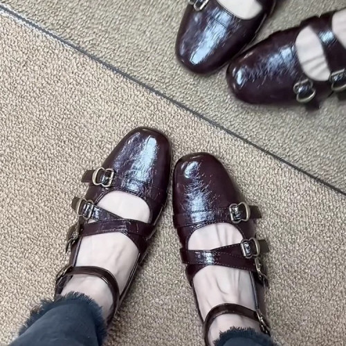2025新款夏季女鞋復古內增高方頭淺口瑪麗珍鞋女設計感交叉豆豆鞋