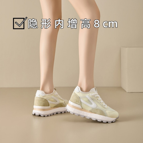 小個子厚底內增高老爹鞋女2025夏季爆款網鞋透氣阿甘鞋運動休閒鞋