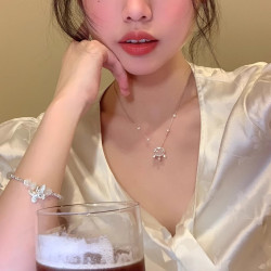 新中式中古風平安鎖吊墜項鏈女輕奢小衆優雅氣質鎖骨鏈百搭頸鏈