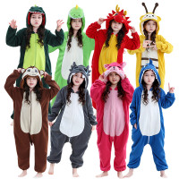 動物造型搖粒絨連體衣兒童萬聖節聖誕表演服卡通睡衣