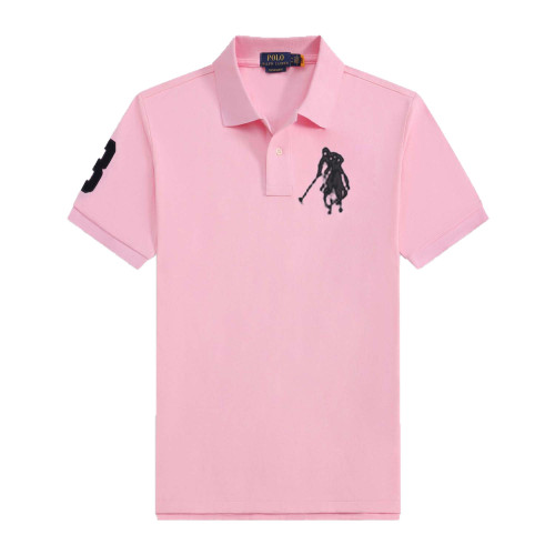 原標夏季經典大馬標polo衫男翻領純色純棉短袖寬松大碼刺綉RL