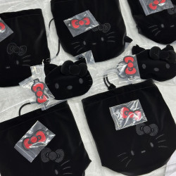 2025新款聯名50周年絲羢kitty包小衆甜臉雙肩包斜跨包蝴蝶結可愛