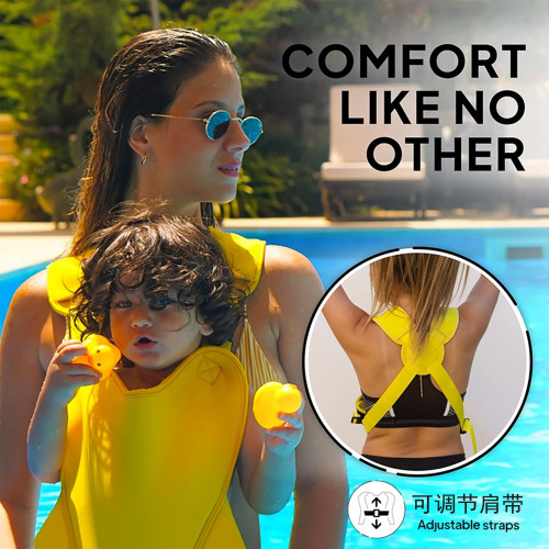 夏季嬰兒遊泳背帶潛水料雙肩幼兒防水胸托海邊玩水背嬰帶