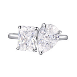 跨境歐美暢銷簡約時尚925純銀戒指女鋯石戒指純銀925 Silver ring