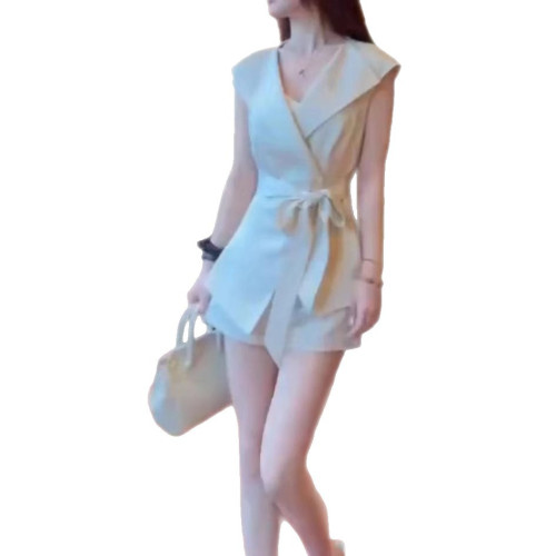 25356大愛美依緣2025夏季新款精緻高級無袖上衣短褲修身顯瘦套裝