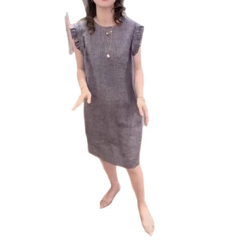 25332大愛美依緣2025夏季新款小個子減齡中長款連衣裙寬松顯瘦女