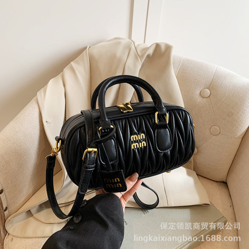 2025新款高級褶皺枕頭包高級斜後背包時尚單肩手提包高顔值洋氣女包