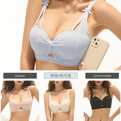 多情貓性感顯胸內衣女士聚攏小胸顯大上托防下垂無鋼圈文胸罩套裝