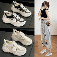 厚底包頭涼鞋女2026夏季新款真皮鏤空百搭休閒運動增高透氣老爹鞋