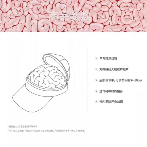 2025新款“大腦帽”可開合設計鴨舌帽可愛搞怪帽子可遮陽