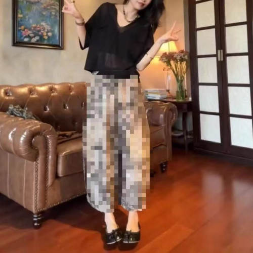 660424大愛美依緣2025夏季新款獨特漂亮顯瘦上衣寬松哈倫褲洋氣潮
