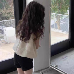 女童洋氣亮片掛脖背心夏裝新款寶寶氣質小香風吊帶上衣潮0100A008