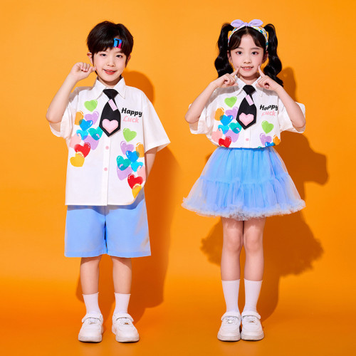 六一兒童啦啦隊演出服小學生運動會班服幼兒園舞台服畢業表演服裝