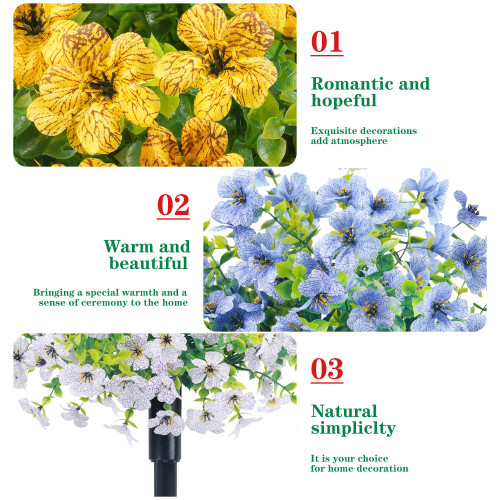 廠家現貨倣真花尤加利紫羅蘭地插花春夏庭院花園家居裝飾倣真綠植