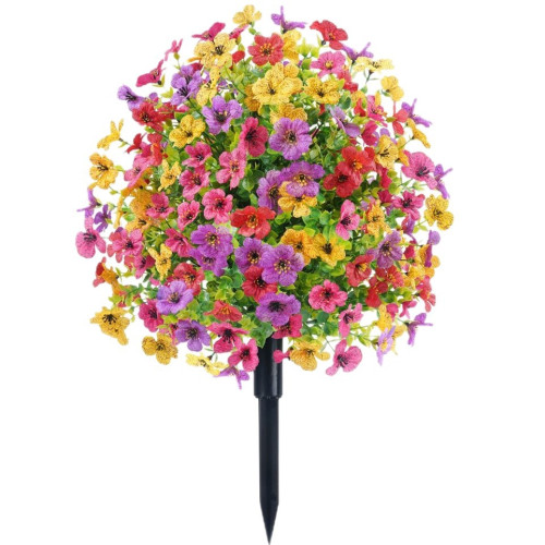 廠家現貨倣真花尤加利紫羅蘭地插花春夏庭院花園家居裝飾倣真綠植