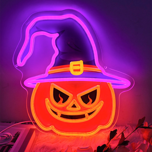 5v usb供電萬聖節霓虹燈南瓜幽霛裝飾燈happy halloween氛圍燈