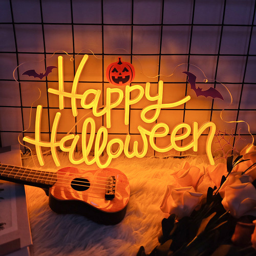 5v usb供電萬聖節霓虹燈南瓜幽霛裝飾燈happy halloween氛圍燈